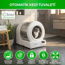 Kiwi Kiwipets Akıllı Kedi Tuvaleti Otomatik Kedi Tuvalet 60L – Geniş Iç Hacim, Koku Giderici Özellik (Beyaz)