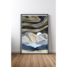 Keyf Home Metallic Sky Siyah Çerçeveli Mdf Tablo Poster Salon Duvar Dekoru Hediye