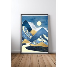 Keyf Home Moon River Siyah Çerçeveli Mdf Tablo Poster Salon Duvar Dekoru Hediye