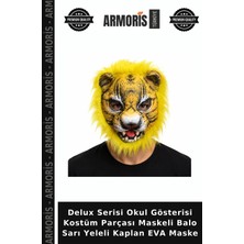 Armoris Delux Serisi Okul Gösterisi Kostüm Parçası Maskeli Balo Sarı Yeleli Kaplan Eva Maske