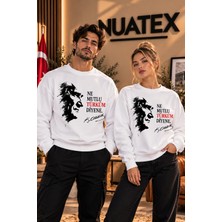 Nuatex 29 Ekim Cumhuriyet Bayramı Özel Tasarım Baskılı 3 Iplik Şardonlu Regular Kalıp Sweatshirt