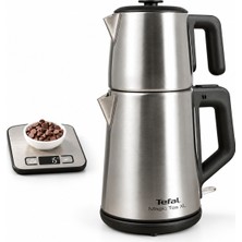 Tefal Magic Tea Xl Çelik Demlikli 1,8 L Çay Makinesi BJ561D + Onerous Mutfak Tartısı