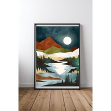 Keyf Home Fall Vista Siyah Çerçeveli Mdf Tablo Poster Salon Duvar Dekoru Hediye