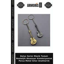 Armoris Delux Serisi Müzik Temalı Nostaljik Aksesuar Koleksiyonluk Parça Metal Gitar Anahtarlık