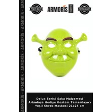 Armoris Delux Serisi Şaka Malzemesi Arkadaşa Hediye Kostüm Tamamlayıcı Yeşil Shrek Maskesi 21X25 cm