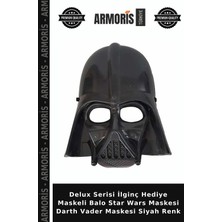 Armoris Delux Serisi Ilginç Hediye Maskeli Balo Star Wars Maskesi Darth Vader Maskesi Siyah Renk