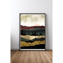 Keyf Home Early Autumn Siyah Çerçeveli Mdf Tablo Poster Salon Duvar Dekoru Hediye