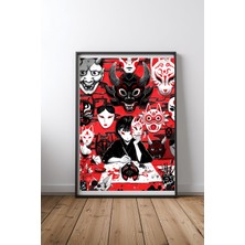 Keyf Home Mask Artisan Siyah Çerçeveli Mdf Tablo Poster Salon Duvar Dekoru Hediye