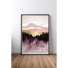 Keyf Home Plum Forest Siyah Çerçeveli Mdf Tablo Poster Salon Duvar Dekoru Hediye