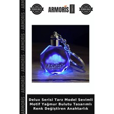 Armoris Delux Serisi Tarz Model Sevimli Motif Yağmur Bulutu Tasarımlı Renk Değiştiren Anahtarlık