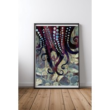 Keyf Home Metallic Ocean Iı Siyah Çerçeveli Mdf Tablo Poster Salon Duvar Dekoru Hediye