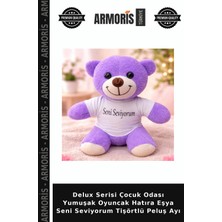 Armoris Delux Serisi Çocuk Odası Yumuşak Oyuncak Hatıra Eşya Seni Seviyorum Tişörtlü Peluş Ayı