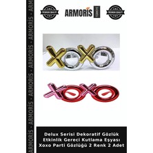 Armoris Delux Serisi Dekoratif Gözlük Etkinlik Gereci Kutlama Eşyası Xoxo Parti Gözlüğü 2 Renk 2 Adet
