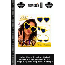 Armoris Delux Serisi Fotoğraf Objesi Konser Detayı Aktivite Ürünü Mega Boy Sarı Kalp Parti Gözlüğü