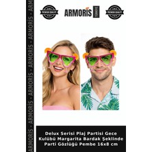 Armoris Delux Serisi Plaj Partisi Gece Kulübü Margarita Bardak Şeklinde Parti Gözlüğü Pembe 16X8 cm