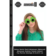 Armoris Delux Serisi Parti Aksesuarı Eğlenceli Aksesuar Kaktüs Temalı Hawaii Yaz Partisi Gözlüğü 8.5X18.5 cm