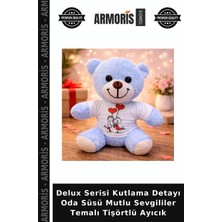 Armoris Delux Serisi Kutlama Detayı Oda Süsü Mutlu Sevgililer Temalı Tişörtlü Ayıcık