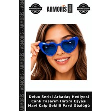 Armoris Delux Serisi Arkadaş Hediyesi Canlı Tasarım Hatıra Eşyası Mavi Kalp Şekilli Parti Gözlüğü