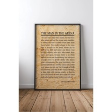 Keyf Home The Man In The Arena Roosevelt Arenadaki Adam Sözü No 5 Çerçeveli Mdf Tablo Poster Ofis Hediye
