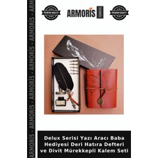 Armoris Delux Serisi Yazı Aracı Baba Hediyesi Deri Hatıra Defteri ve Divit Mürekkepli Kalem Seti