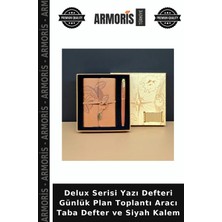 Armoris Delux Serisi Yazı Defteri Günlük Plan Toplantı Aracı Taba Defter ve Siyah Kalem