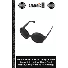 Armoris Delux Serisi Hatıra Detayı Komik Parça 80 Li Yıllar Siyah Renk Nostalji Yeşilçam Parti Gözlüğü