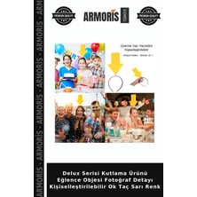 Armoris Delux Serisi Kutlama Ürünü Eğlence Objesi Fotoğraf Detayı Kişiselleştirilebilir Ok Taç Sarı Renk