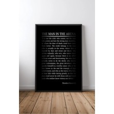 Keyf Home The Man In The Arena Roosevelt Arenadaki Adam Sözü No 4 Çerçeveli Mdf Tablo Poster Ofis Hediye