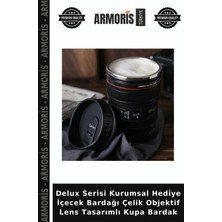 Armoris Delux Serisi Kurumsal Hediye Içecek Bardağı Çelik Objektif Lens Tasarımlı Kupa Bardak