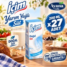 İçim Içim Yarım Yağlı Süt 200 ml x 27 Adet (Güncel Tarih)