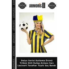 Armoris Delux Serisi Kutlama Ürünü Tribün Stili Kulüp Arması Sarı Lacivert Taraftar Tüylü Saç Bandı