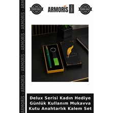 Armoris Delux Serisi Kadın Hediye Günlük Kullanım Mukavva Kutu Anahtarlık Kalem Set