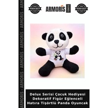 Armoris Delux Serisi Çocuk Hediyesi Dekoratif Figür Eğlenceli Hatıra Tişörtlü Panda Oyuncak