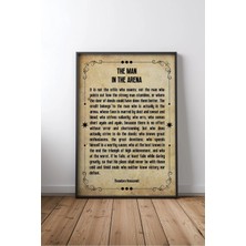 Keyf Home The Man In The Arena Roosevelt Arenadaki Adam Sözü No 3 Çerçeveli Mdf Tablo Poster Ofis Hediye