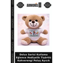 Armoris Delux Serisi Kutlama Eğlence Hediyelik Tişörtlü Kahverengi Peluş Ayıcık