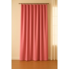 Luvora Home Luna Serisi Kadife Dokulu Pilesiz Fon Perde - Pembe