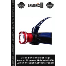 Armoris Delux Serisi Biciklet Işığı Kampçı Ekipmanı Hobi Aleti 800 Lümen T6 Şarjlı LED Kafa Feneri