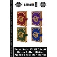 Armoris Delux Serisi Kilitli Günlük Hatıra Defteri Kişisel Ajanda Şifreli Deri Defter