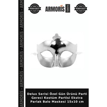 Armoris Delux Serisi Özel Gün Ürünü Parti Gereci Kostüm Partisi Ekstra Parlak Balo Maskesi 15X10 cm