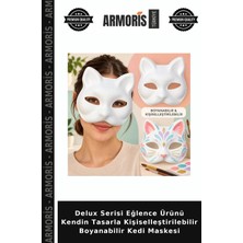 Armoris Delux Serisi Eğlence Ürünü Kendin Tasarla Kişiselleştirilebilir Boyanabilir Kedi Maskesi