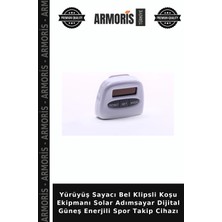 Armoris Yürüyüş Sayacı Bel Klipsli Koşu Ekipmanı Solar Adımsayar Dijital Güneş Enerjili Spor Takip Cihazı
