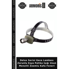 Armoris Delux Serisi Gece Lambası Zorunlu Eşya Patika Işığı Uzun Menzilli Zoomlu Kafa Feneri