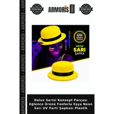 Armoris Delux Serisi Konsept Parçası Eğlence Ürünü Fosforlu Eşya Neon Sarı Uv Parti Şapkası Plastik