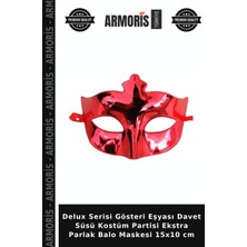 Armoris Delux Serisi Gösteri Eşyası Davet Süsü Kostüm Partisi Ekstra Parlak Balo Maskesi 15X10 cm