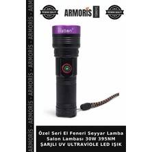 Armoris Özel Seri El Feneri Seyyar Lamba Salon Lambası 30W 395NM Şarjlı Uv Ultraviole LED Işık