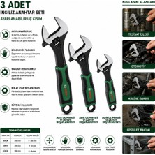 Bezos Ingiliz Anahtar ve Kurbağacık Seti 3 Parça (6"-8"-10" / 150-200-250 Mm) BZS10