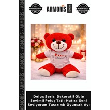 Armoris Delux Serisi Dekoratif Obje Sevimli Peluş Tatlı Hatıra Seni Seviyorum Tasarımlı Oyuncak Ayı