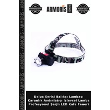 Armoris Delux Serisi Balıkçı Lambası Karanlık Aydınlatıcı Işlevsel Lamba Profesyonel Şarjlı LED Kafa Feneri