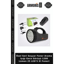 Armoris Özel Seri Seyyar Fener Arama Işığı Gece Görüşü 1200 Lümen 25 Led’li El Feneri