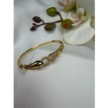 Goldensisters Jewelry Yılan Figürlü Gold Çelik Kelepçe